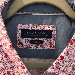 Men’s long sleeve cotton shirt. Zara Man.